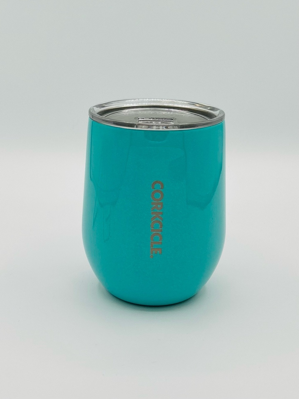 Corkcicle Stemless Stainless Steel Tumbler Teal Sparkle